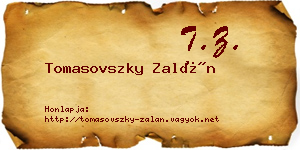 Tomasovszky Zalán névjegykártya