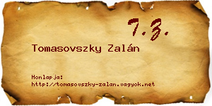 Tomasovszky Zalán névjegykártya